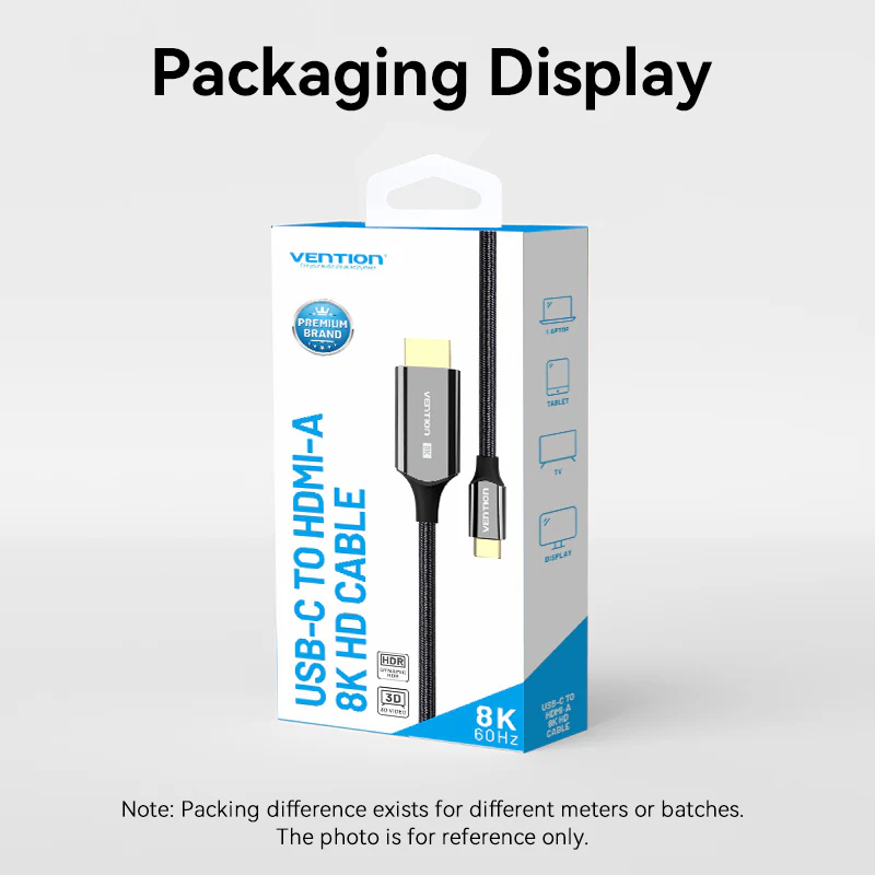 Vention Cotton Braided USB-C to HDMI-A 8K HD Cable 1.8M - Image 6