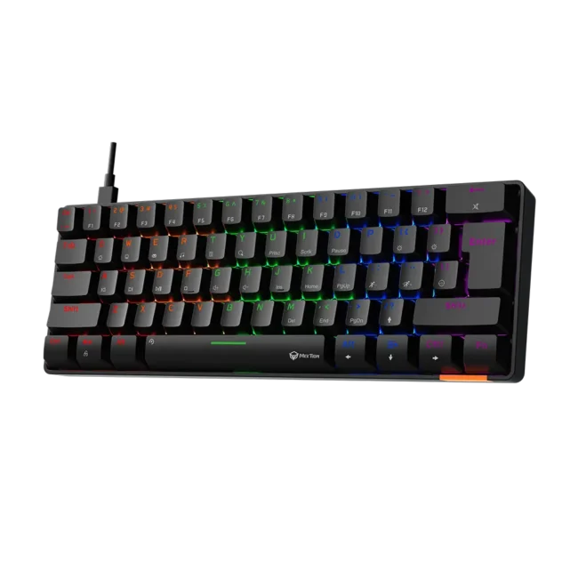 Meetion Mechanical Keyboard Rainbow MT-MK005 with Type C- Mini - Black - Image 8