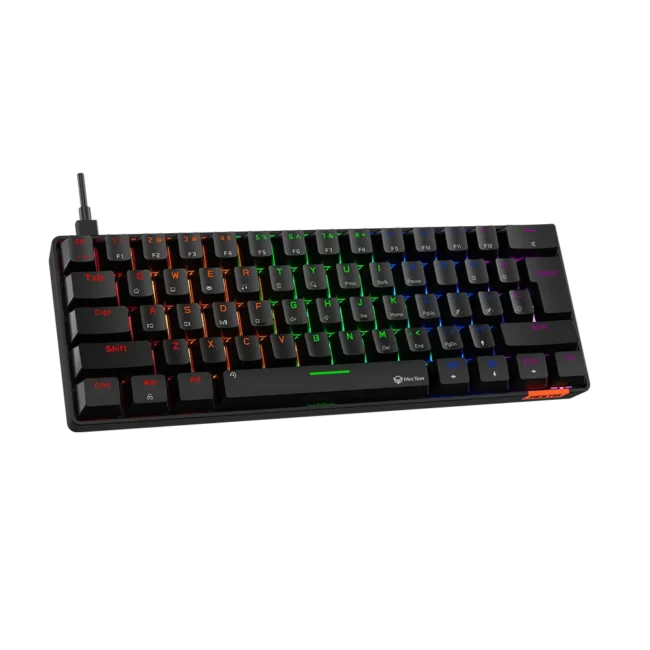 Meetion Mechanical Keyboard Rainbow MT-MK005 with Type C- Mini - Black - Image 7