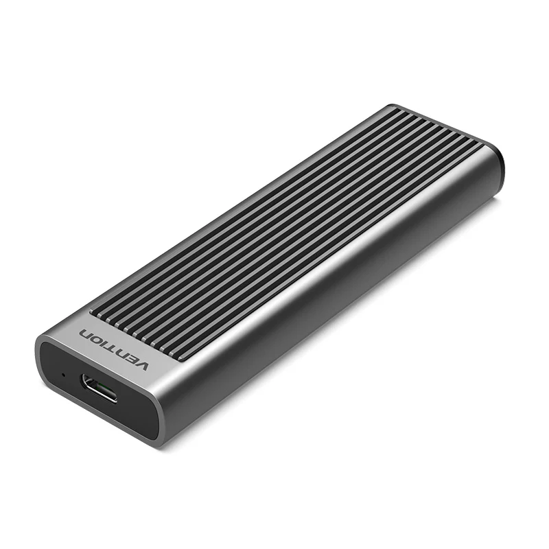 Vention M.2 NVMe SSD Enclosure (USB 3.1 Gen 2-C) with Heat Sink Gray Aluminum Alloy Type