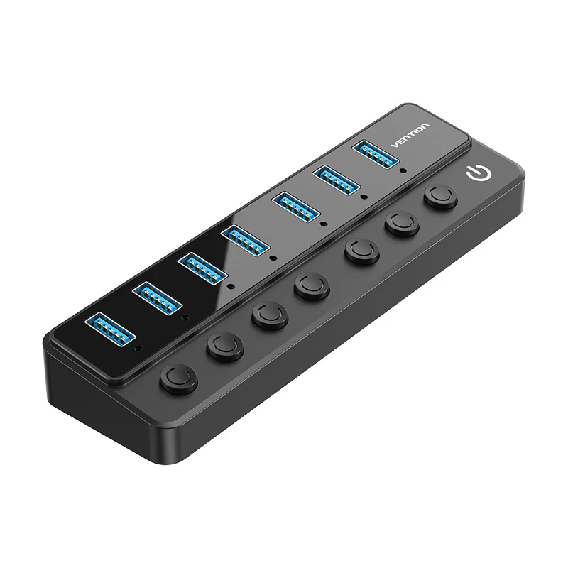 Vention USB 3.0 to USB 3.0 x7 Hub with Individual Power Switches with UK Power Adapter