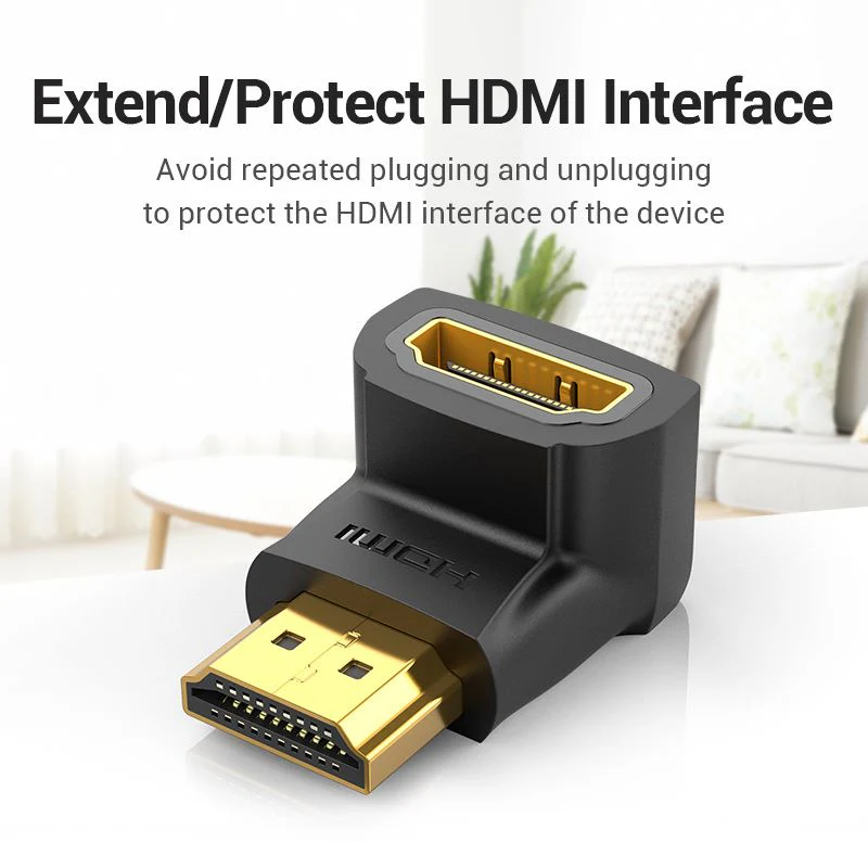 Vention HDMI 90 Degree Male to Female Adapter Black - Image 4