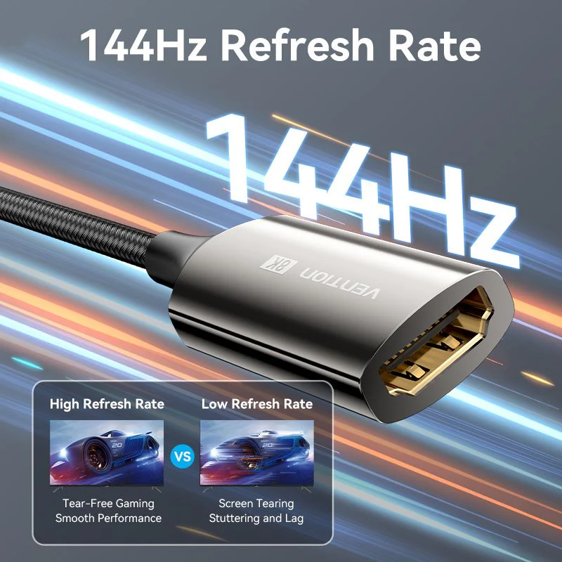 Vention Cotton Braided DP Male to HDMI Female 8K Converter - Image 4