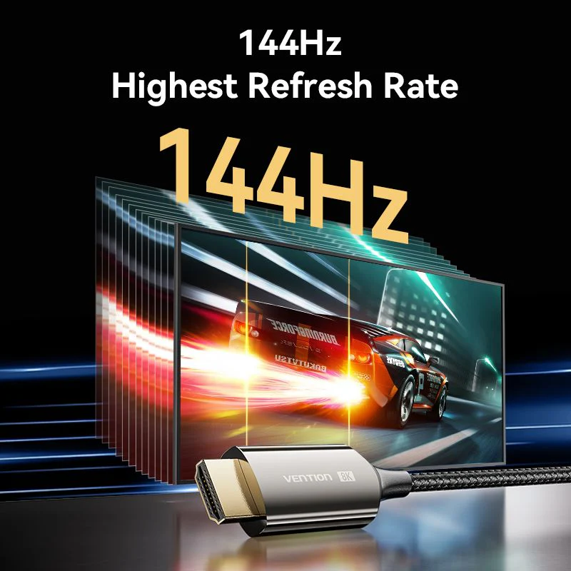 Vention Cotton Braided 8K DisplayPort Male to HDMI Male Cable 1.8M Black - Image 6