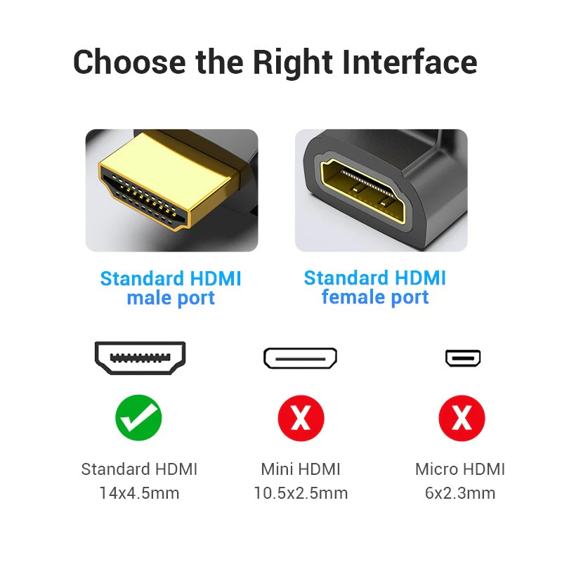 Vention HDMI 90 Degree Male to Female Adapter Black - Image 5