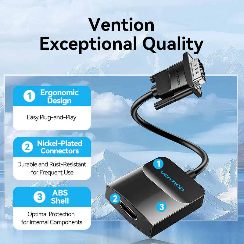 Vention VGA to HDMI Converter with Power & Audio 1M - Image 8