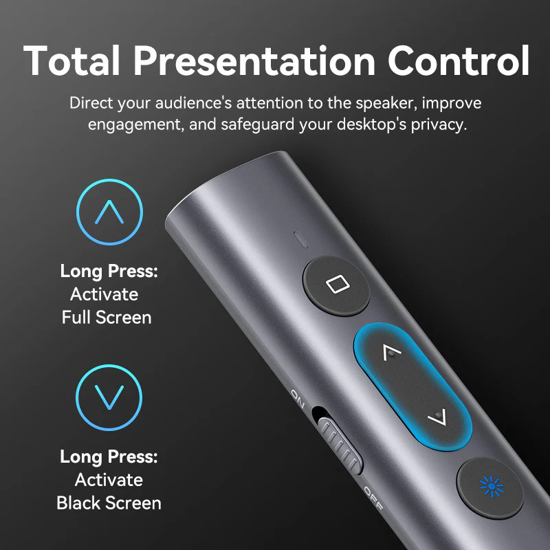 Vention Wireless PowerPoint Presentation Clicker – Gray - Image 9