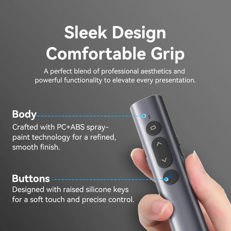 Vention Wireless PowerPoint Presentation Clicker – Gray - Image 10
