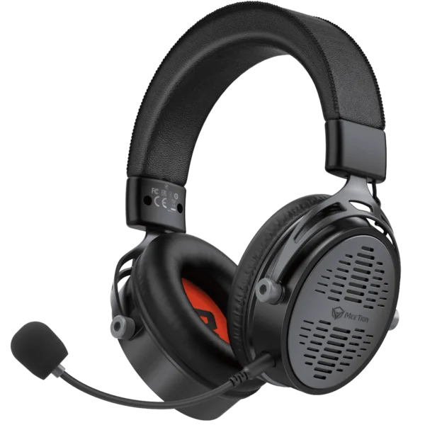 Meetion BTH013 50MM Wireless Surround Sound Gaming Headset Tri-Mode Leather Form Black - Image 2