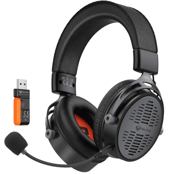 Meetion BTH013 50MM Wireless Surround Sound Gaming Headset Tri-Mode Leather Form Black