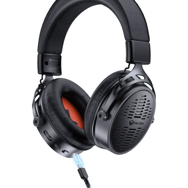 Meetion BTH013 50MM Wireless Surround Sound Gaming Headset Tri-Mode Leather Form Black - Image 3