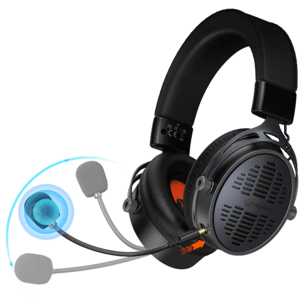 Meetion BTH013 50MM Wireless Surround Sound Gaming Headset Tri-Mode Leather Form Black - Image 4
