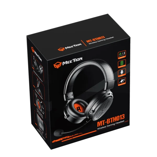 Meetion BTH013 50MM Wireless Surround Sound Gaming Headset Tri-Mode Leather Form Black - Image 6