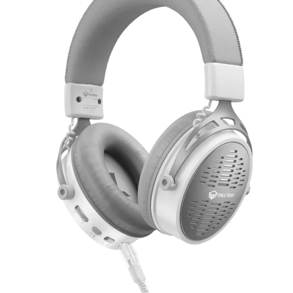 Meetion BTH013 50MM Wireless Surround Sound Gaming Headset Tri-Mode Leather Form White - Image 3