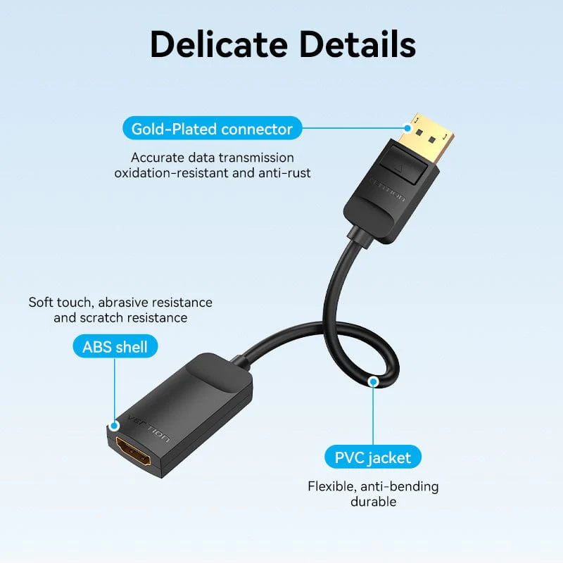 Vention DP to HDMI 4K@60Hz Converter 0.15M Black - Image 5