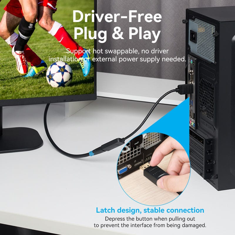 Vention DP to HDMI 4K@60Hz Converter 0.15M Black - Image 4