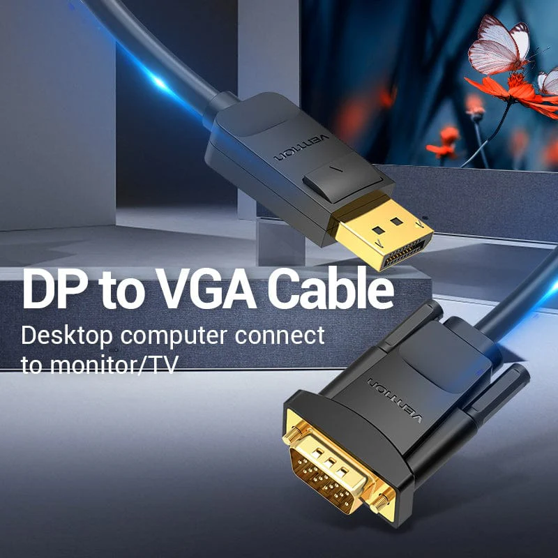 Vention DP to VGA Cable Black - Image 2