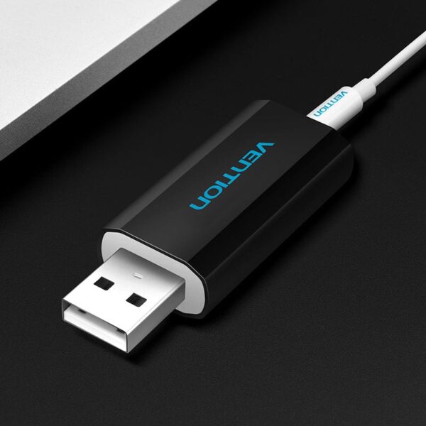 Vention USB External Sound Card Black Metal Type (CTIA) - Image 3