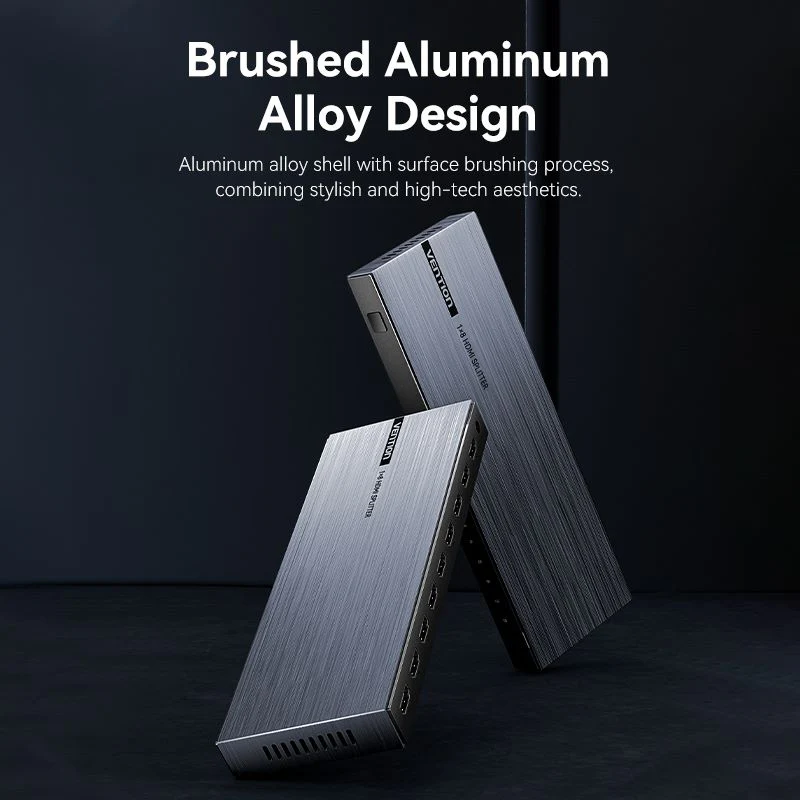 Vention 4K 1x8 HDMI Splitter Black Aluminum Alloy Type UK Standard - Image 3